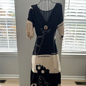 Black and cream dress size L